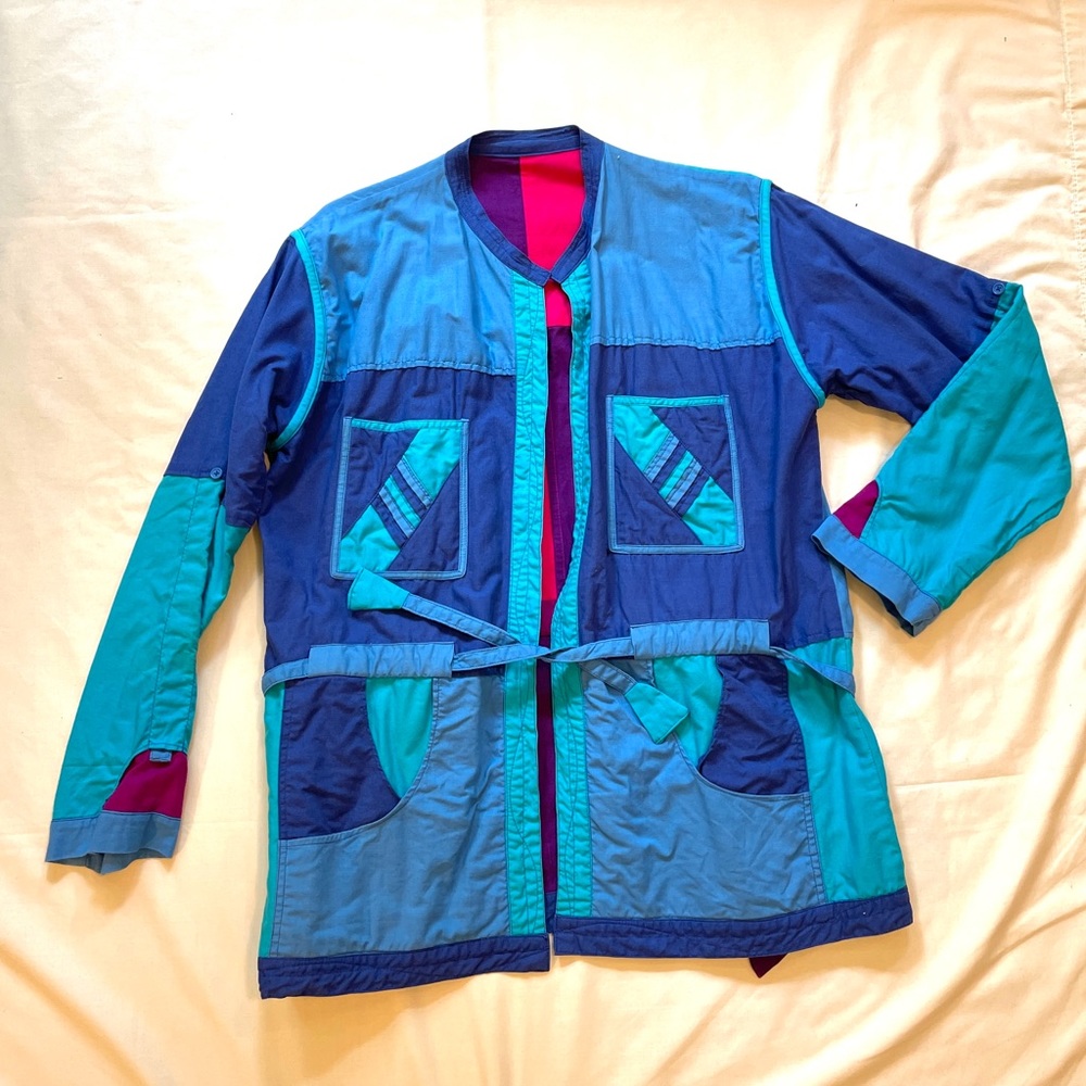 Vintage Patchwork Colorblock Reversible Vintage Jacket (Nepal, 1980s)